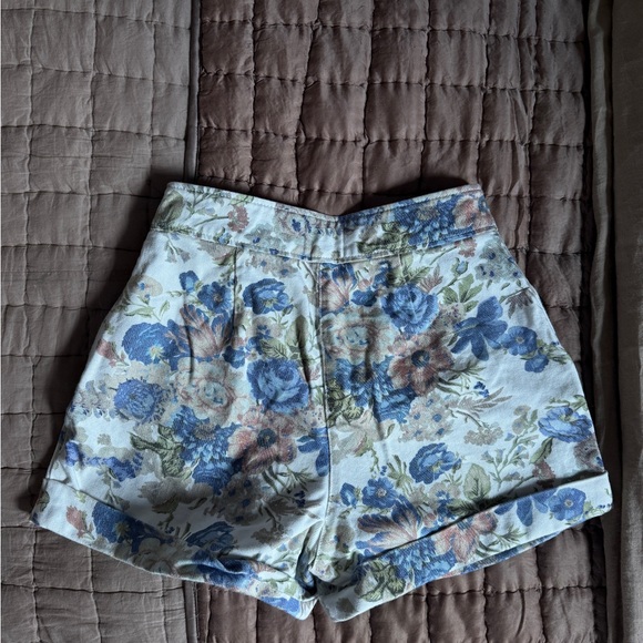 Sezane Daniella Short Imprimé Floral Bleu - Size 36 - Picture 4 of 4